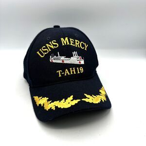 The Corps USNS Mercy T-AH 19 Logo Blue Baseball Cap Hat One Size